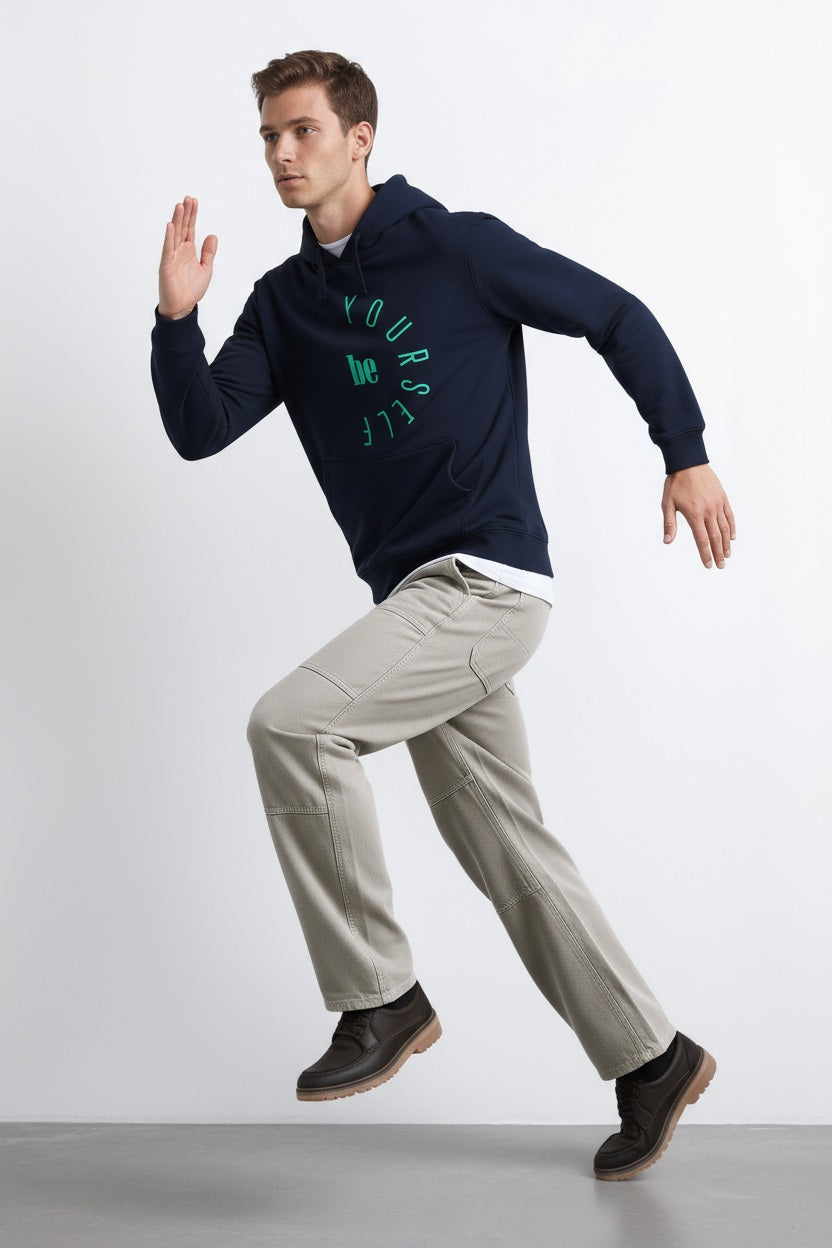 Ocatve Men Graphic Hood Neck Sweatshirt