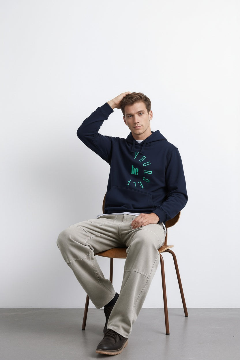 Ocatve Men Graphic Hood Neck Sweatshirt