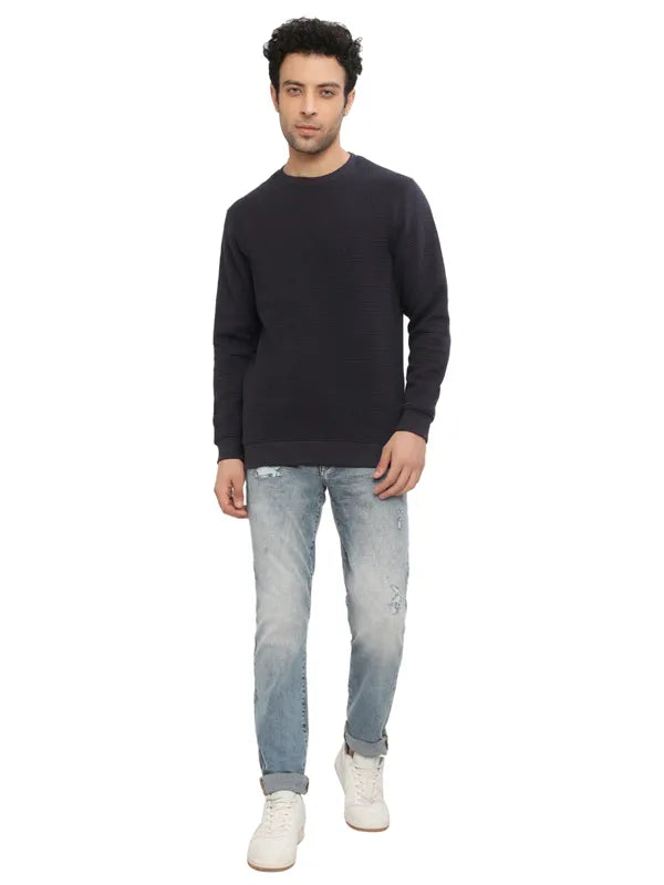 Octave Men Navy Blue Sweatshirt