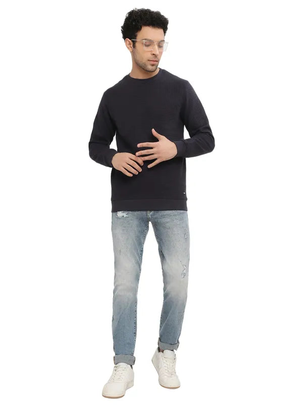 Octave Men Navy Blue Sweatshirt