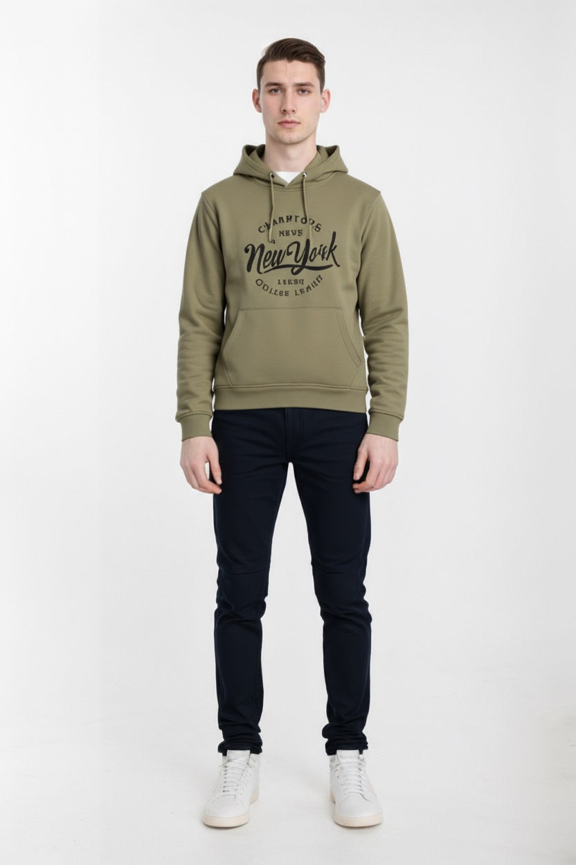 Octave Men Printed Hooded Sweatshirt