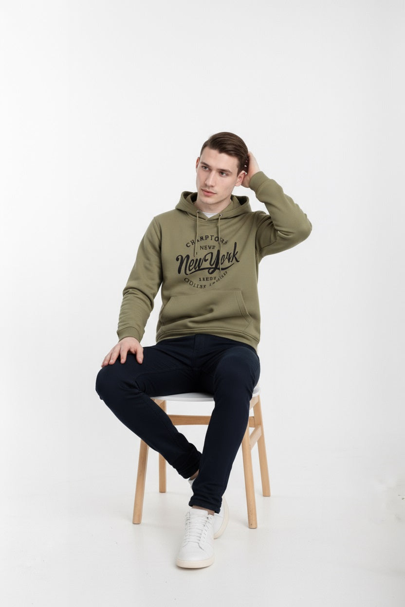 Octave Men Printed Hooded Sweatshirt