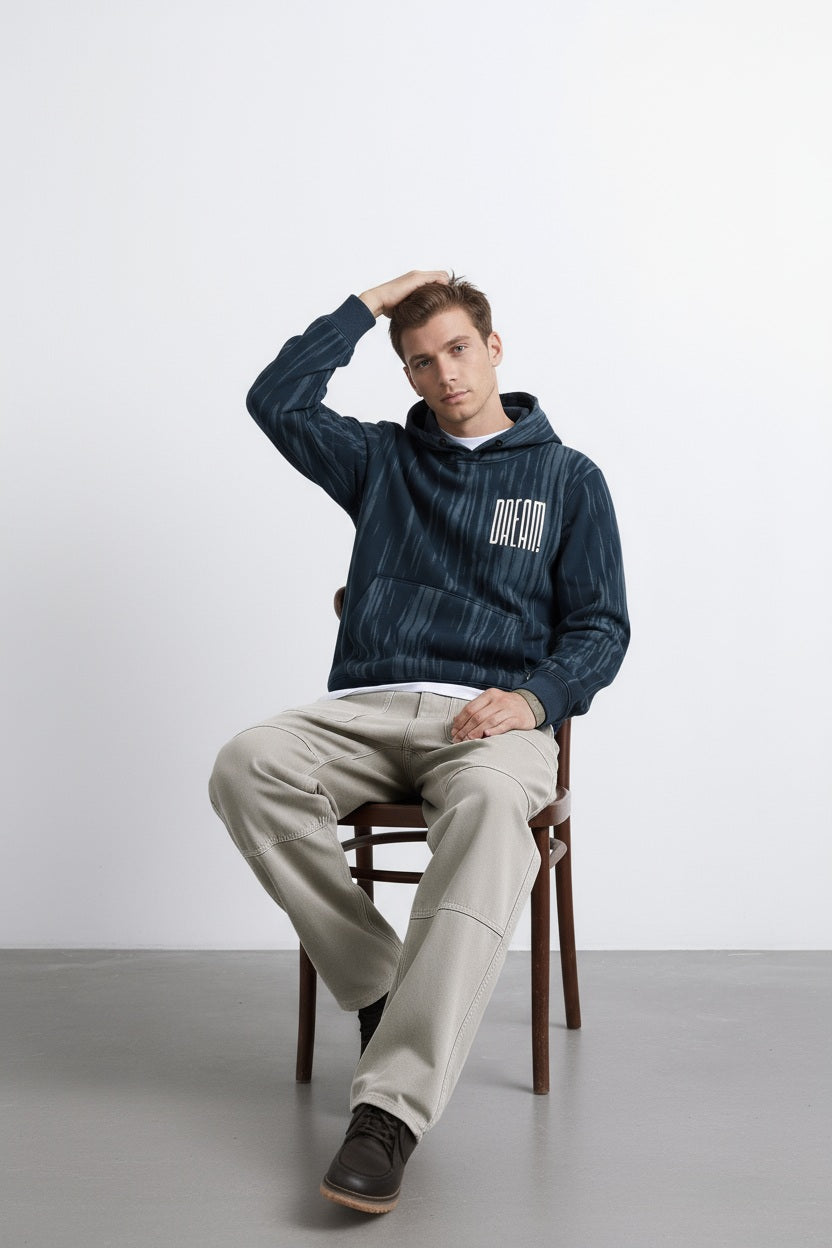 Ocatve Men Graphic Hood Neck Sweatshirt