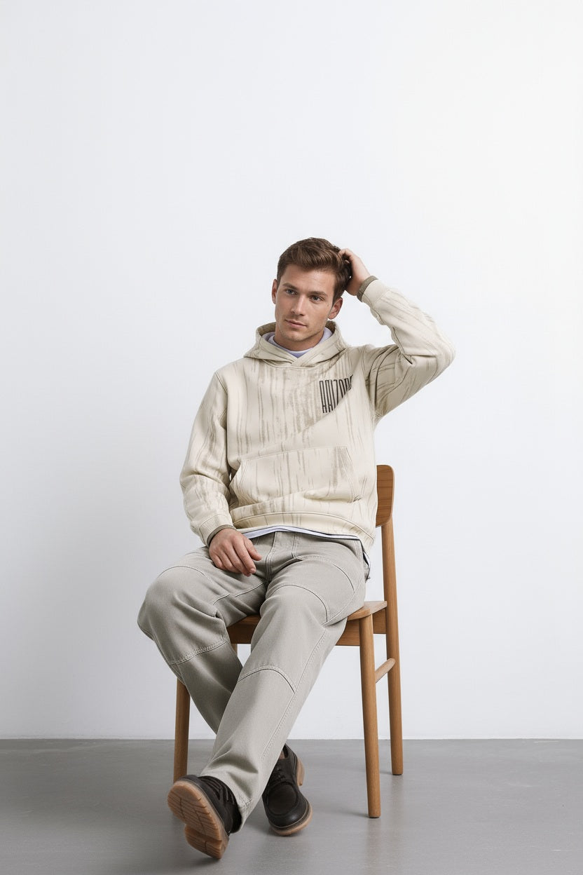 Ocatve Men Graphic Hood Neck Sweatshirt