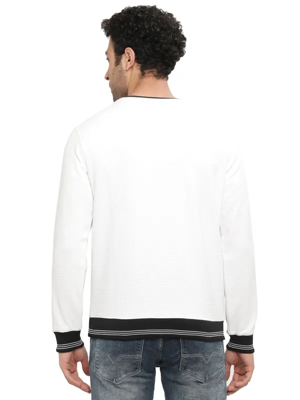 Octave Men White Printed Sweatshirt