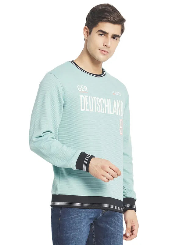 Octave Men Blue Printed Sweatshirt