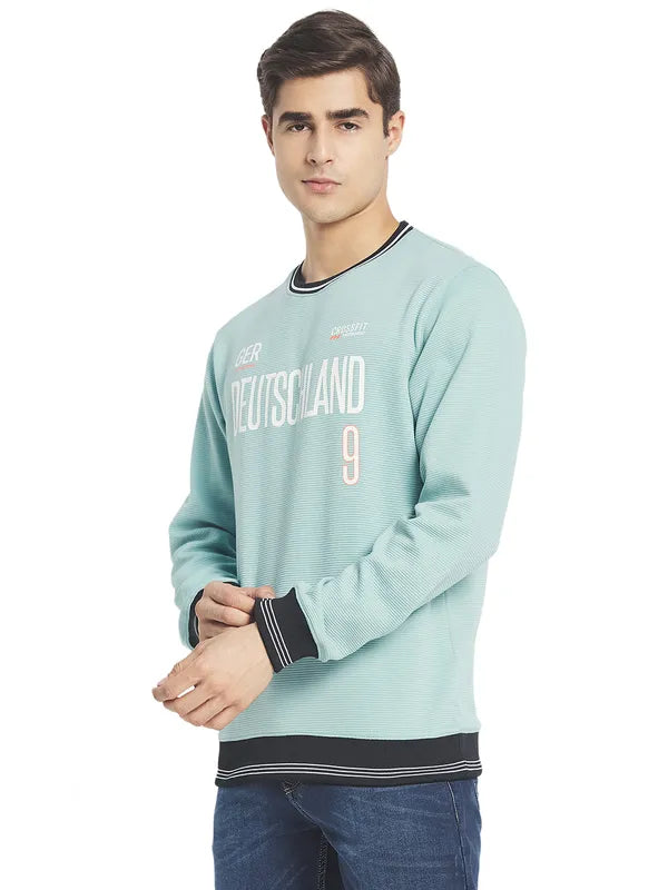 Octave Men Blue Printed Sweatshirt
