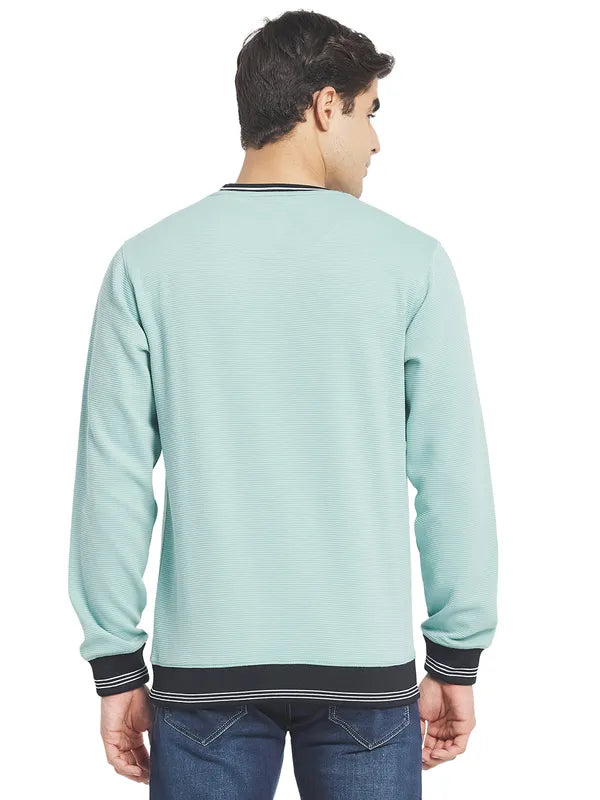 Octave Men Blue Printed Sweatshirt