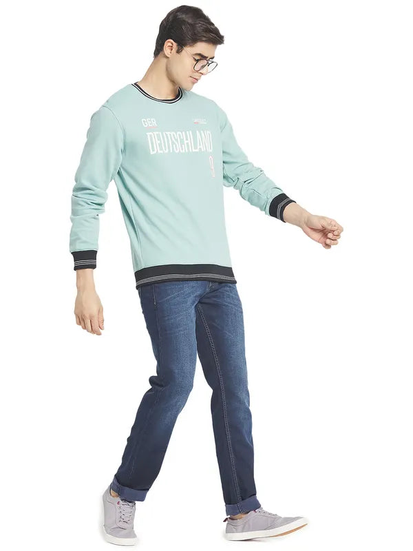 Octave Men Blue Printed Sweatshirt