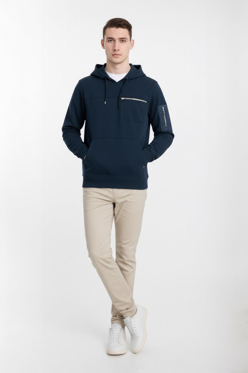 Octave Men Solid Hooded Sweatshirt
