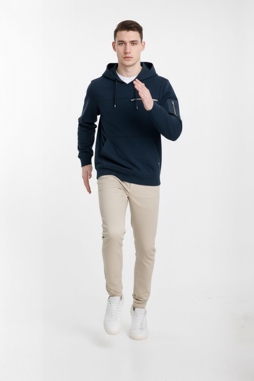 Octave Men Solid Hooded Sweatshirt