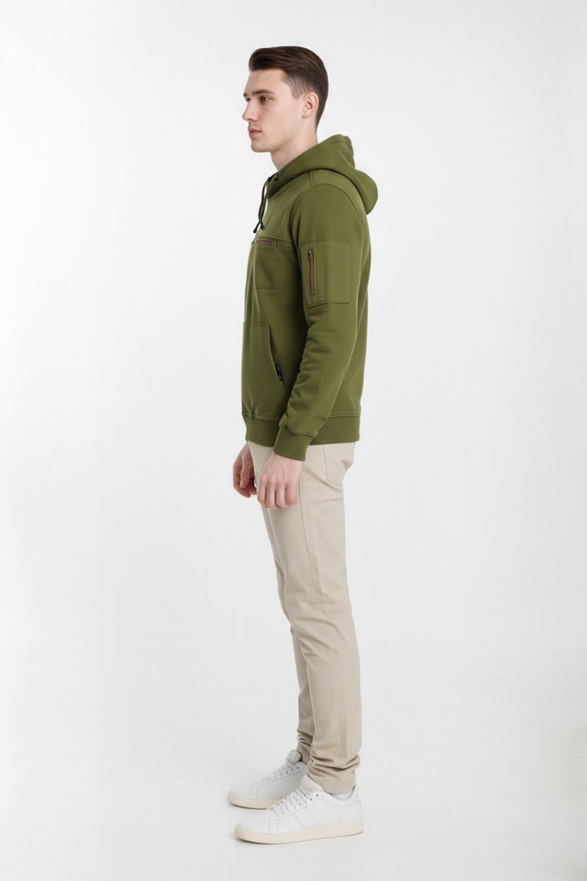 Octave Men Solid Hooded Sweatshirt