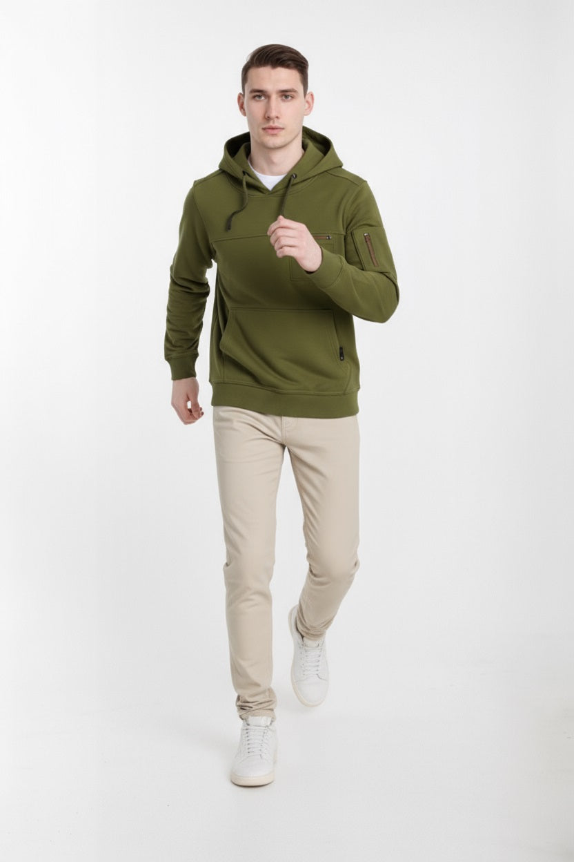 Octave Men Solid Hooded Sweatshirt