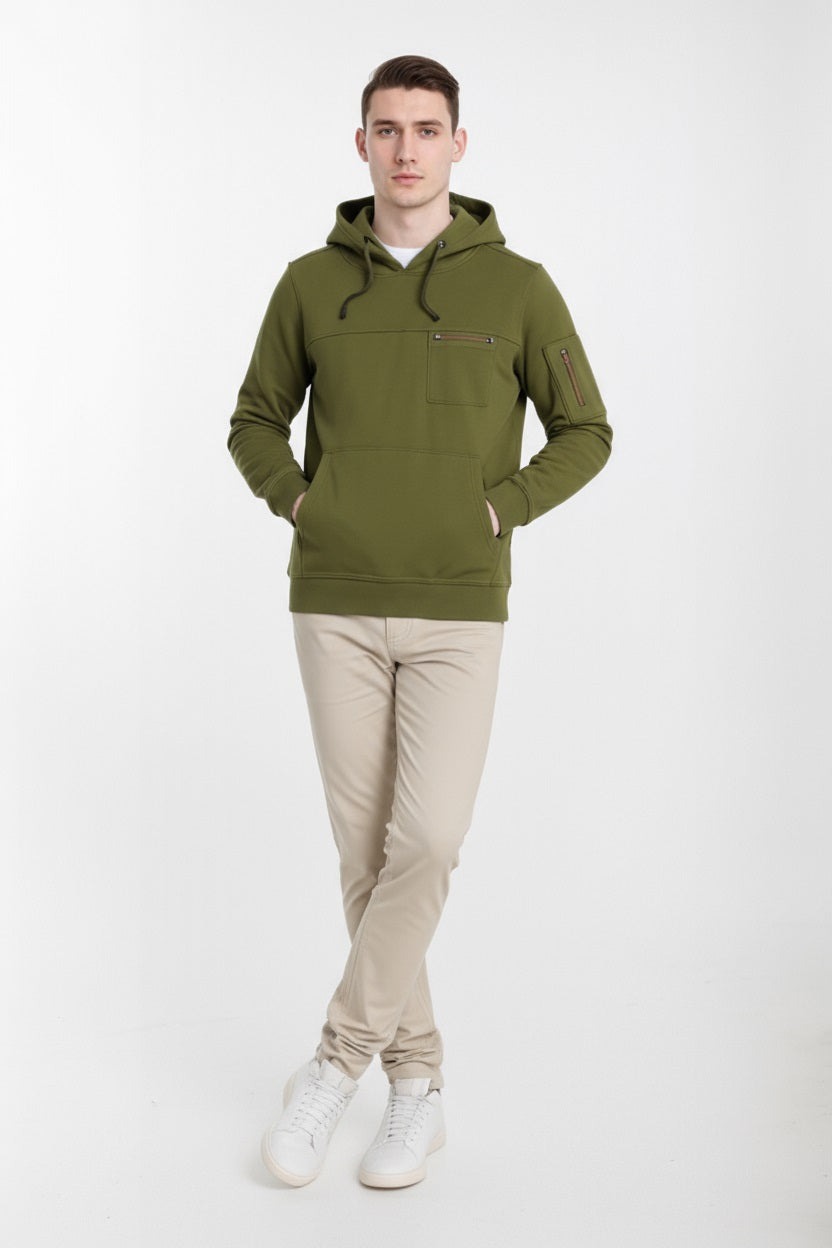 Octave Men Solid Hooded Sweatshirt