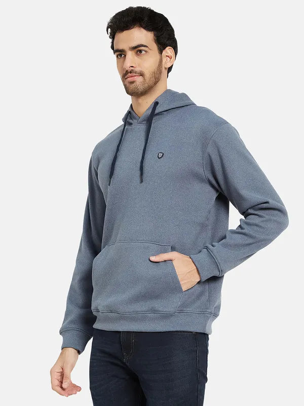 Octave Men Blue Hooded Sweatshirt