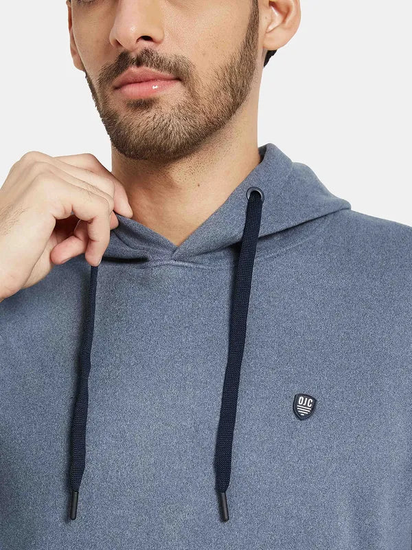 Octave Men Blue Hooded Sweatshirt