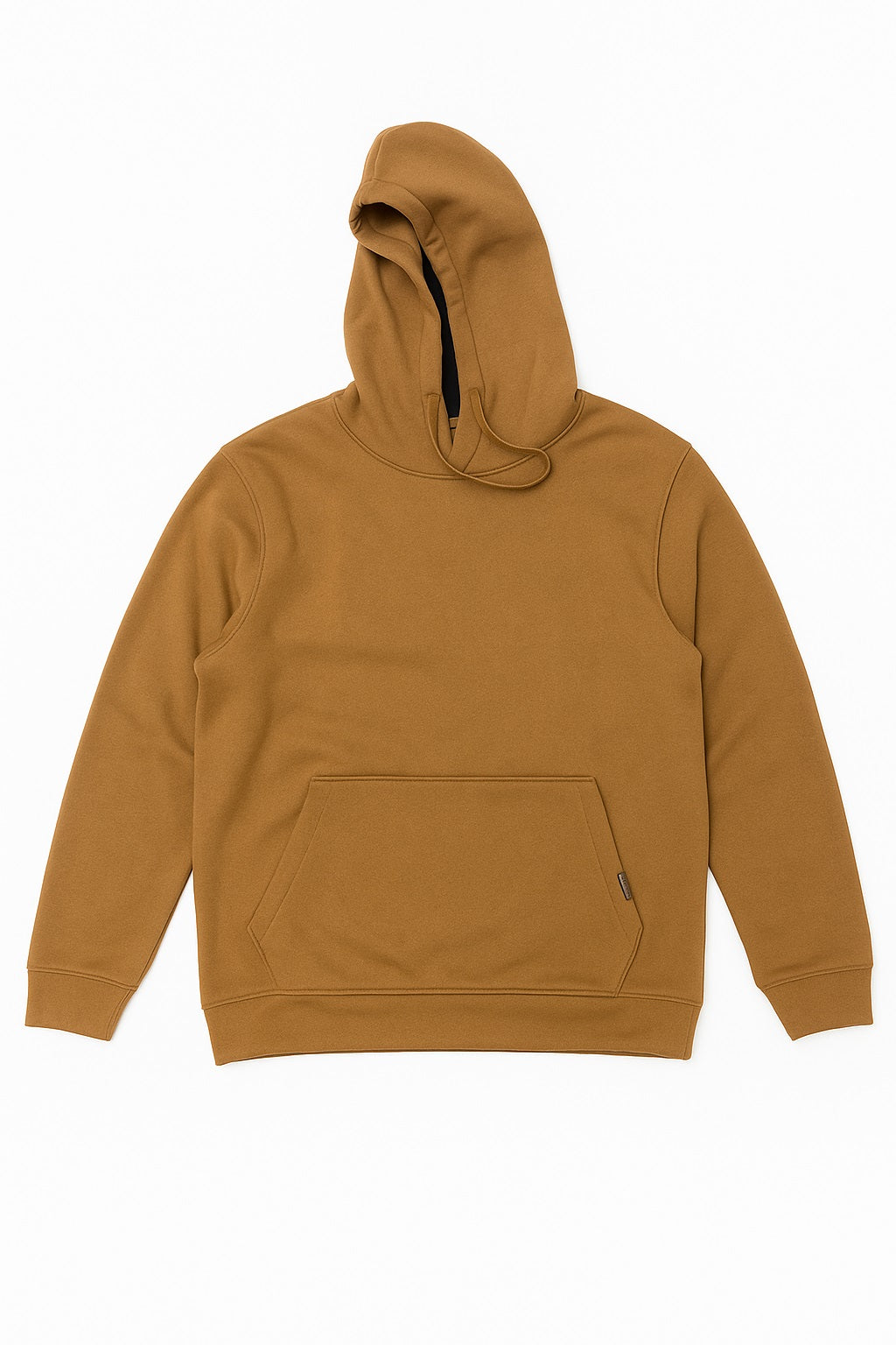 Octave Men Dark Camel Solid Hooded Sweatshirt