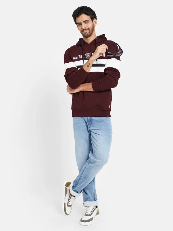 Octave Striped Long Sleeves Fleece Hood Pullover Sweatshirt