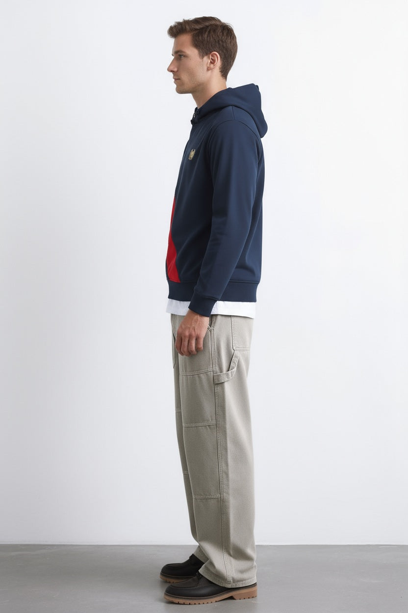 Octave Men Colourblocked Hood Neck Sweatshirt