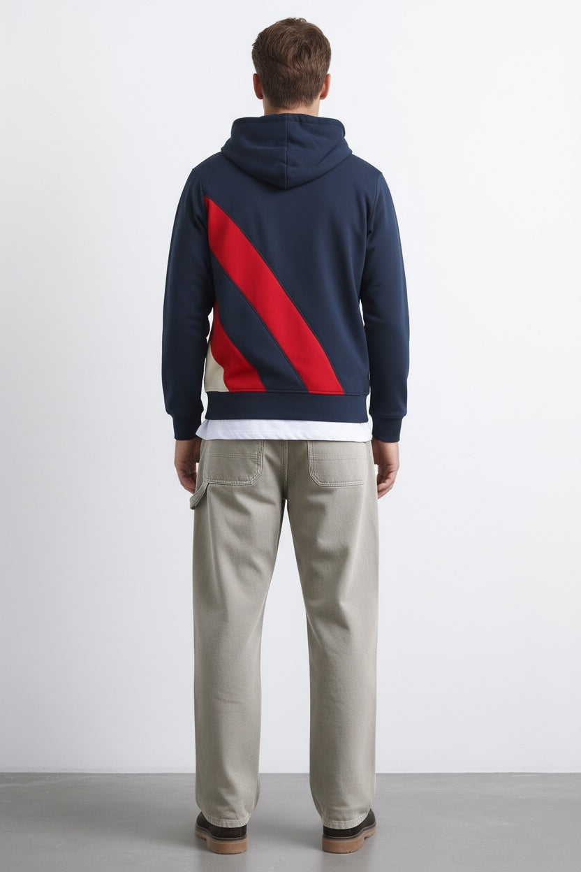 Octave Men Colourblocked Hood Neck Sweatshirt