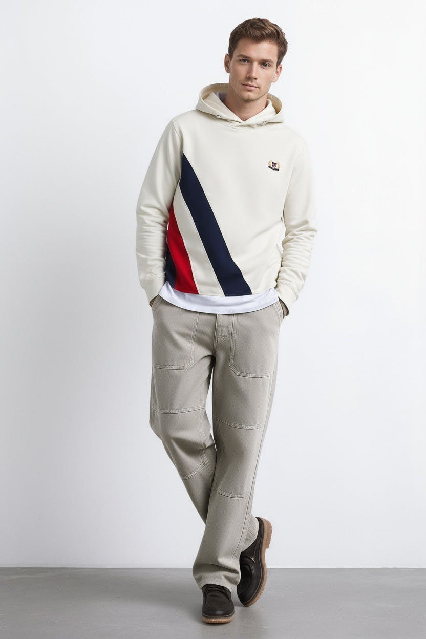 Octave Men Colourblocked Hood Neck Sweatshirt