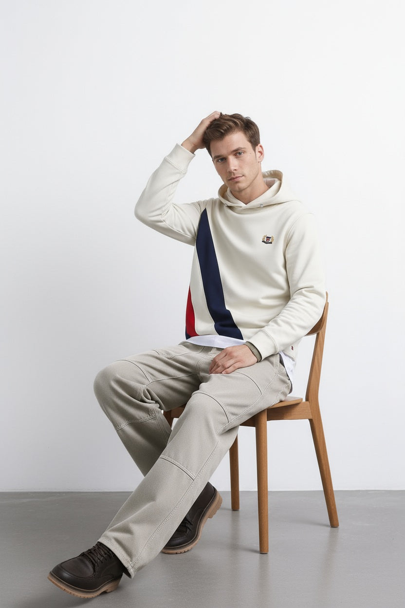 Octave Men Colourblocked Hood Neck Sweatshirt