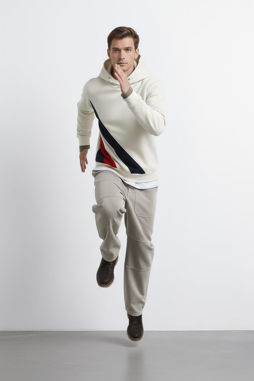 Octave Men Colourblocked Hood Neck Sweatshirt