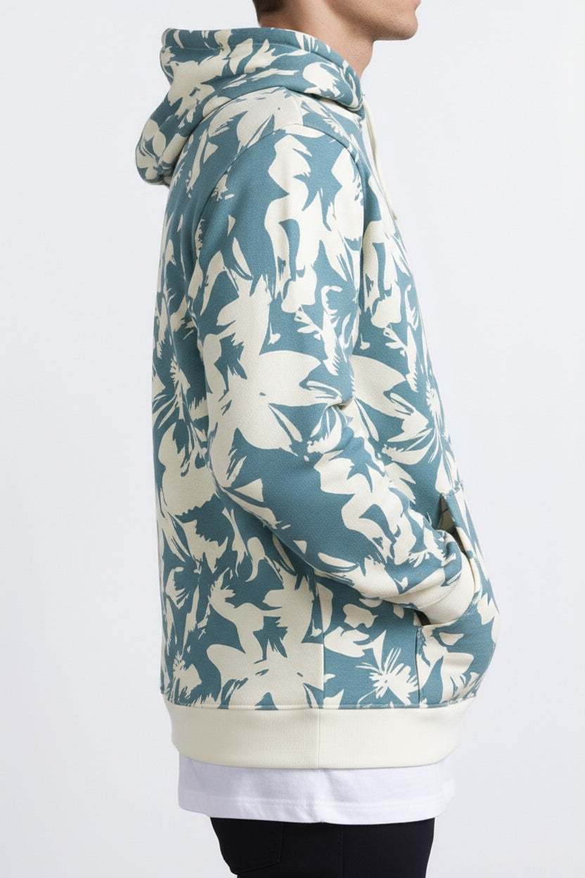 Ocatve Men  Floral Print Hood Neck Sweatshirt