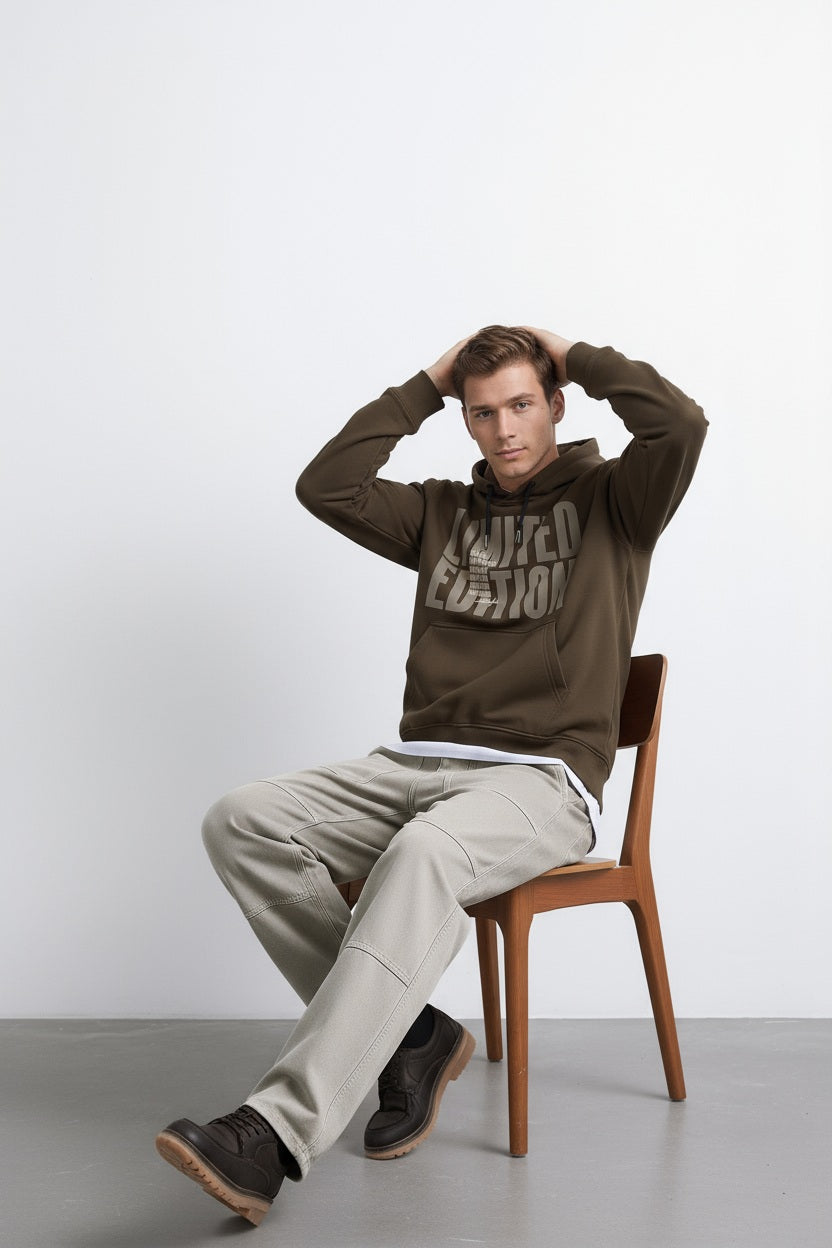 Ocatve Men Graphic Hood Neck Sweatshirt