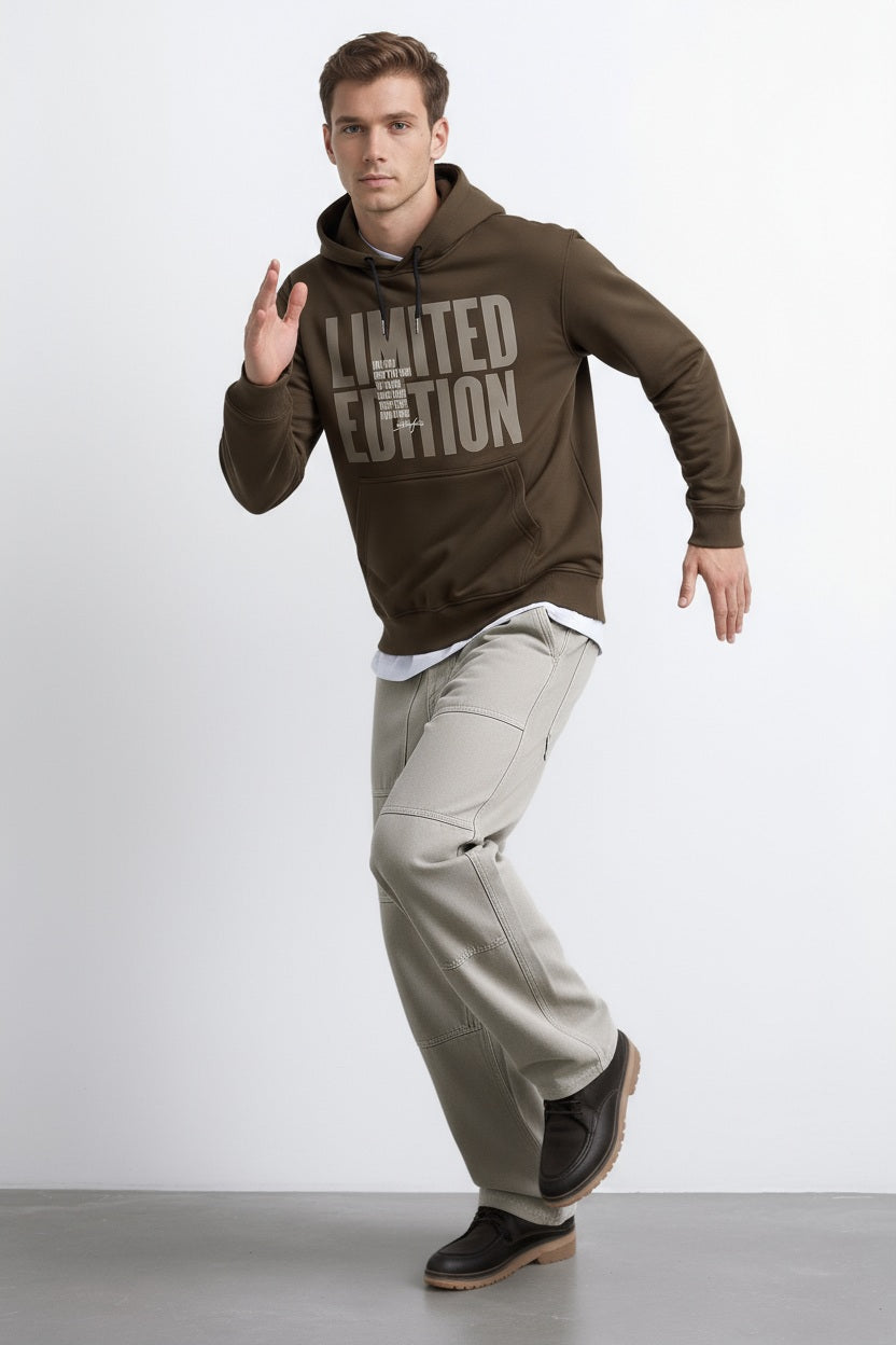 Ocatve Men Graphic Hood Neck Sweatshirt