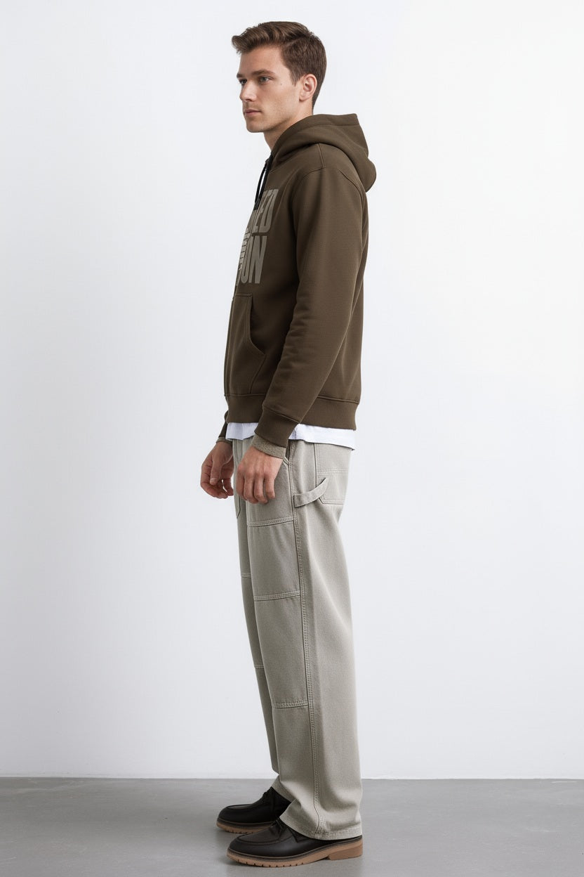 Ocatve Men Graphic Hood Neck Sweatshirt