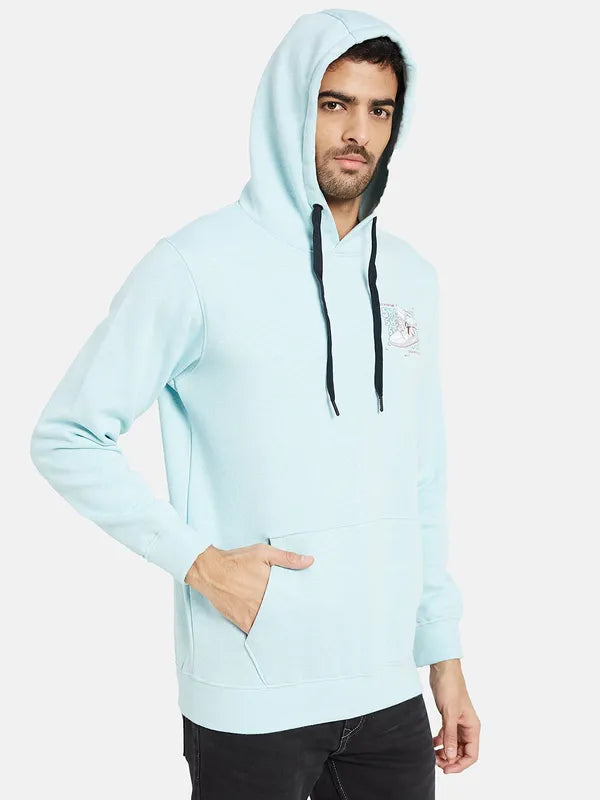 Octave Men Blue Hooded Sweatshirt