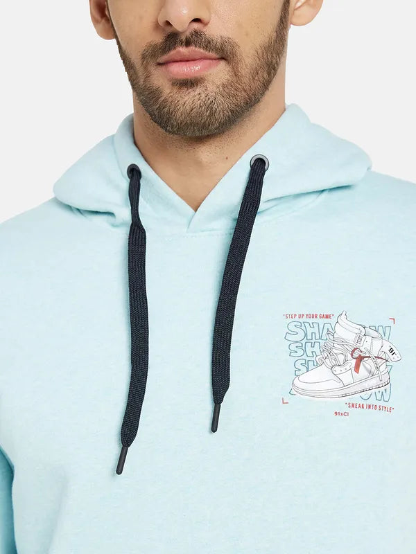 Octave Men Blue Hooded Sweatshirt