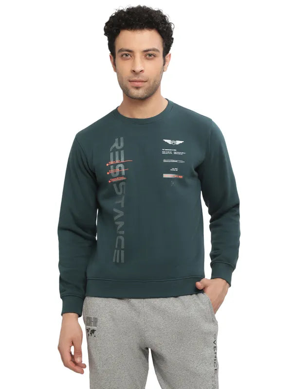 Octave Men Green Printed Sweatshirt