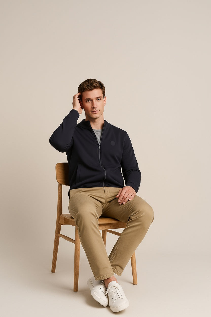 Octave Men Solid Mandrain Neck Sweatshirt