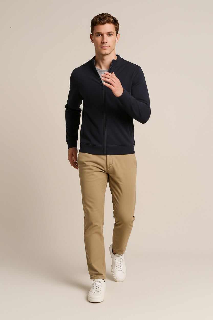 Octave Men Solid Mandrain Neck Sweatshirt