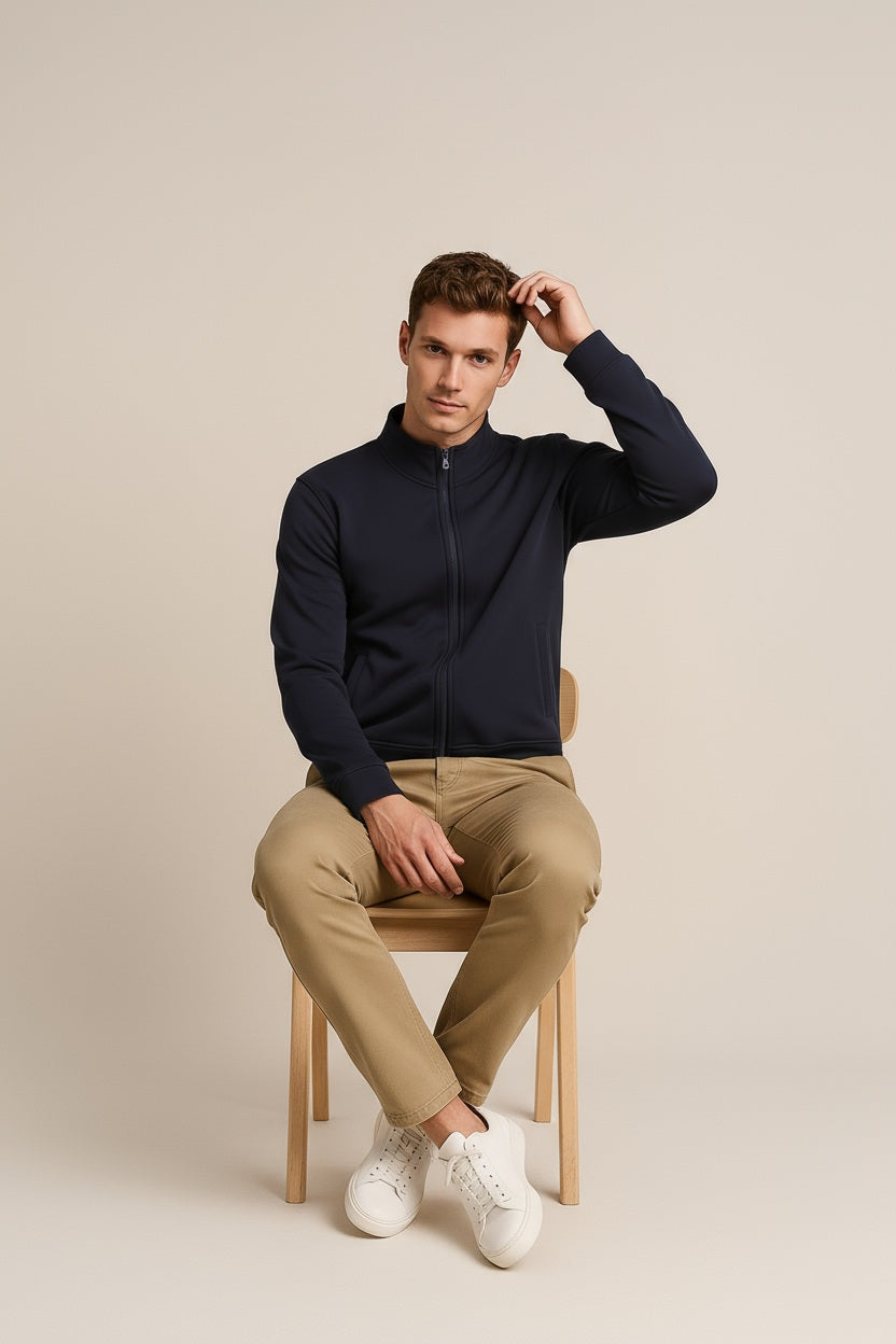 Octave Men Solid Mandrain Neck Sweatshirt