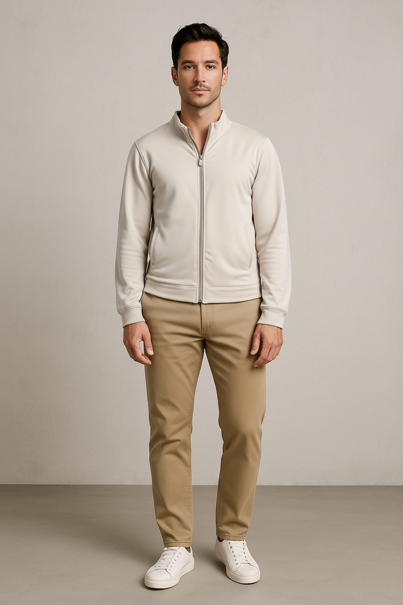 Octave Men Solid High Neck Sweatshirt