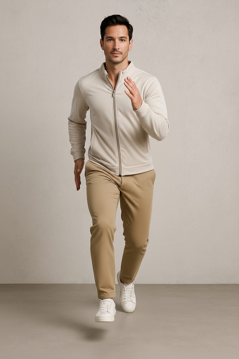 Octave Men Solid High Neck Sweatshirt