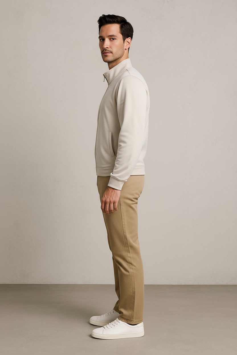 Octave Men Solid High Neck Sweatshirt