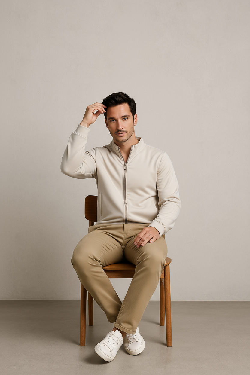 Octave Men Solid High Neck Sweatshirt