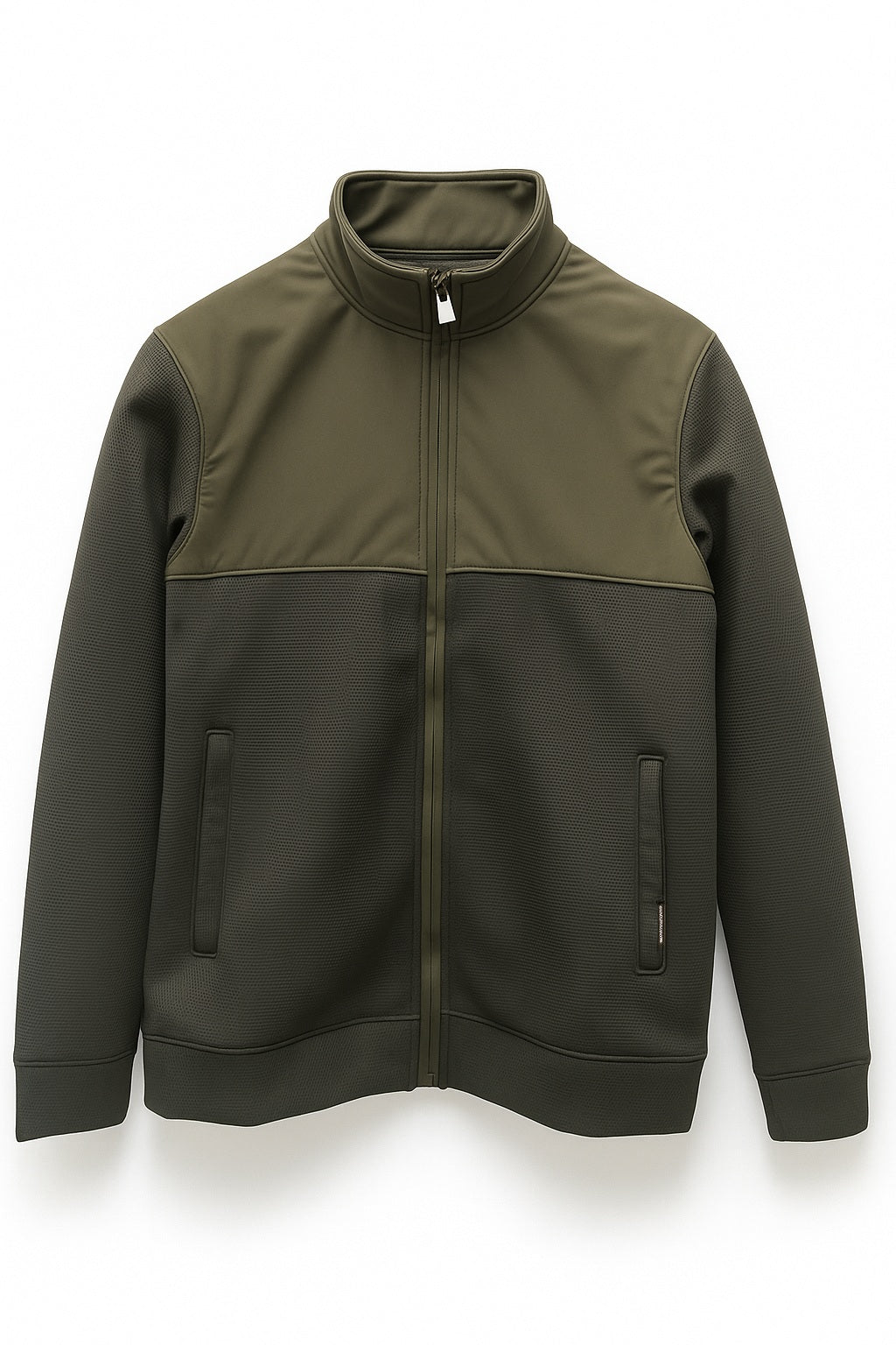 Octave Men Colourblocked Mandarin Neck Sweatshirt