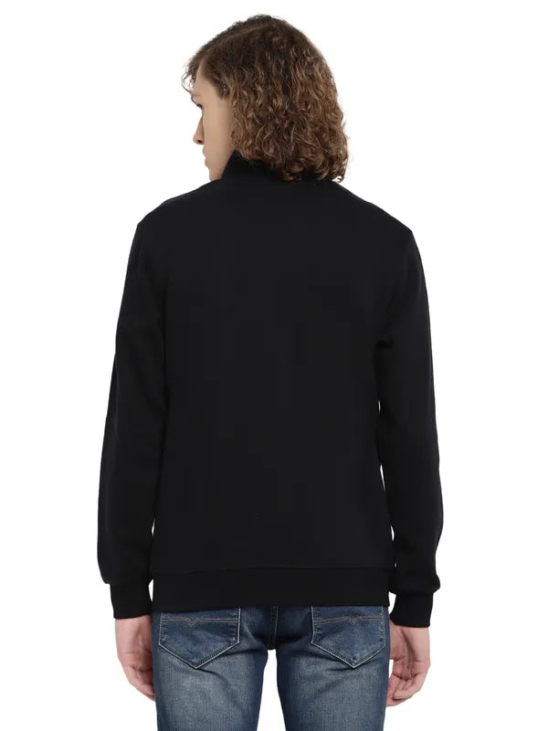 Octave Men Navy Blue Fleece Sweatshirt