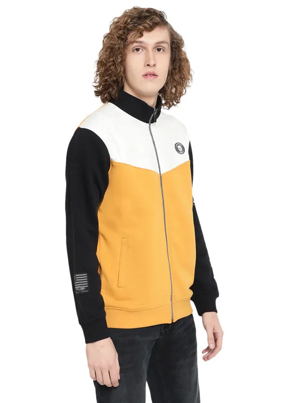 Octave Men Yellow Colourblocked Sweatshirt