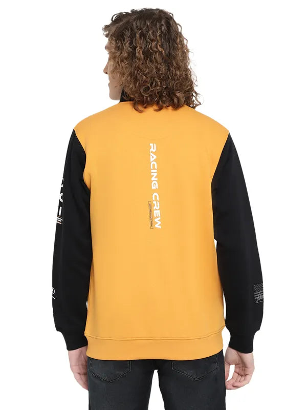 Octave Men Yellow Colourblocked Sweatshirt