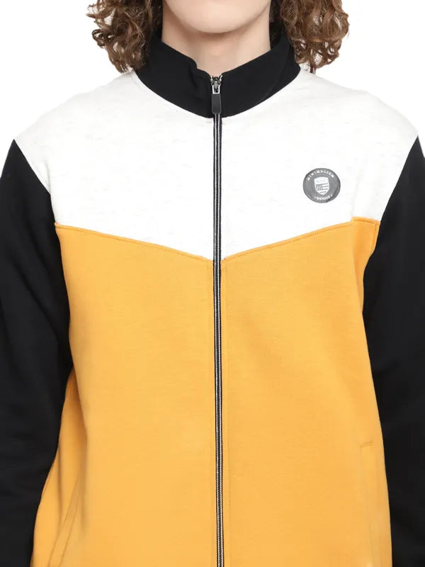 Octave Men Yellow Colourblocked Sweatshirt