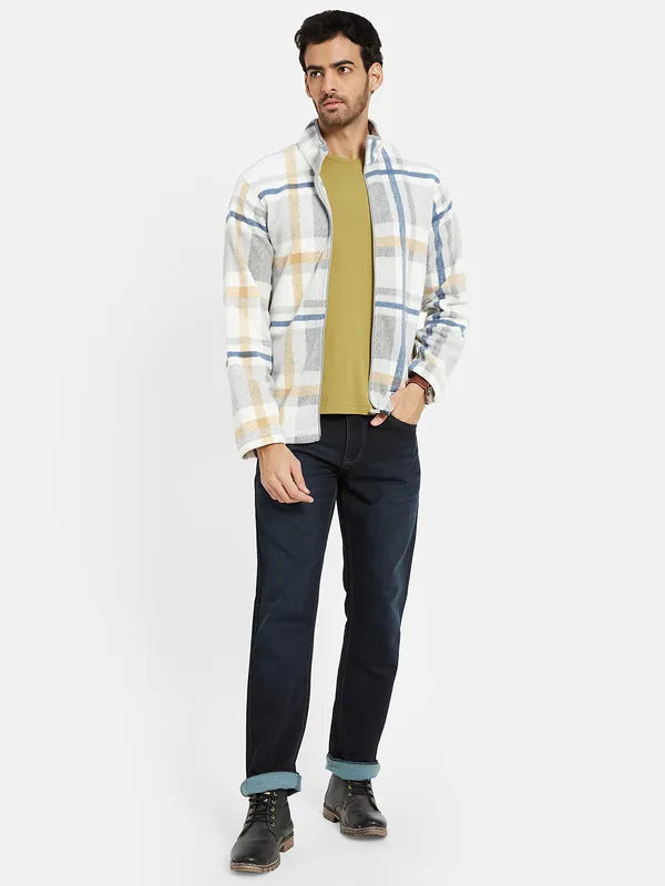 Octave Men Grey Checked Sweatshirt