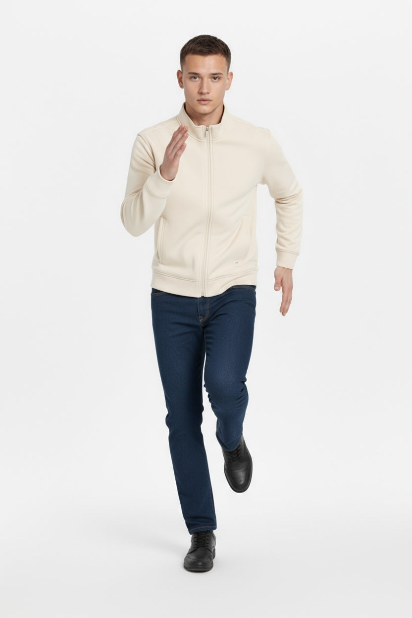 Octave Men Solid Mandrain Neck Sweatshirt