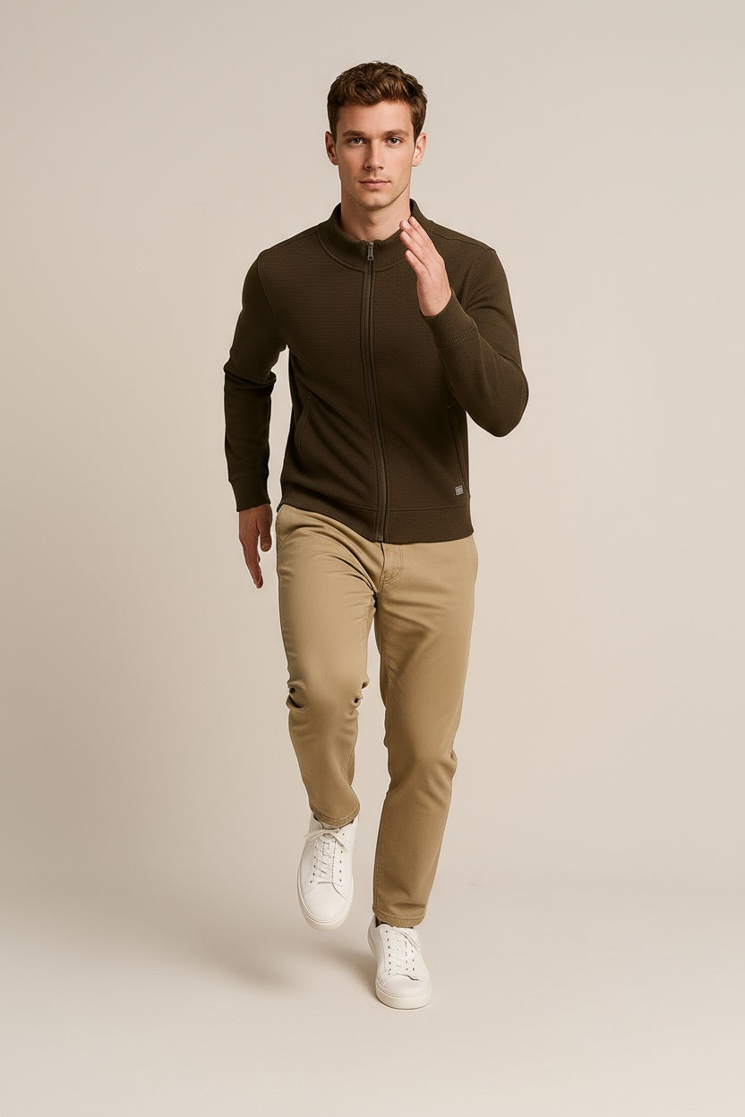 Octave Men Solid Mandrain Neck Sweatshirt