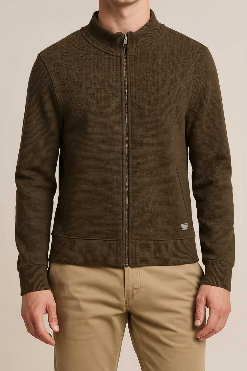 Octave Men Solid Mandrain Neck Sweatshirt